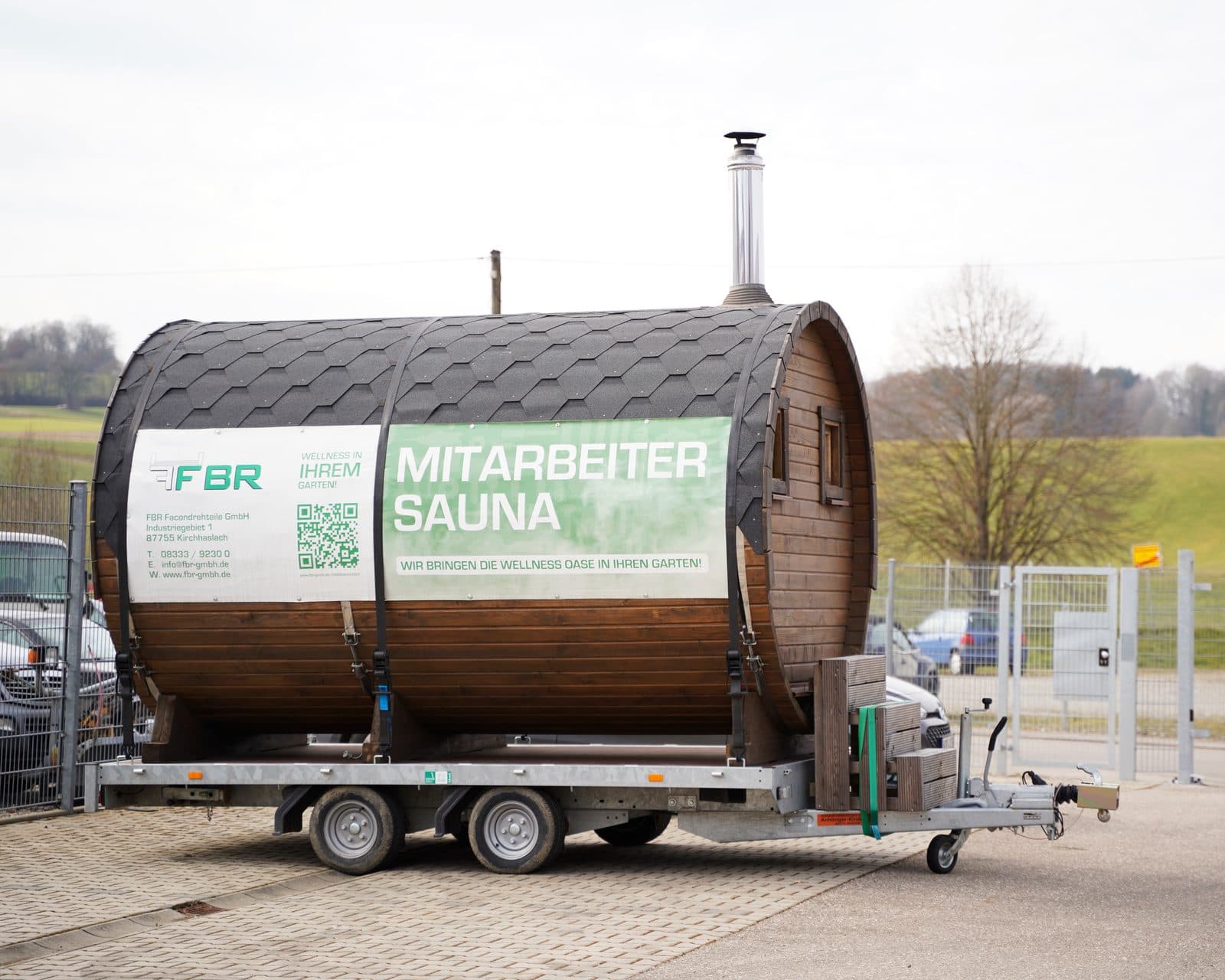 Mobile Mitarbeiter-Sauna