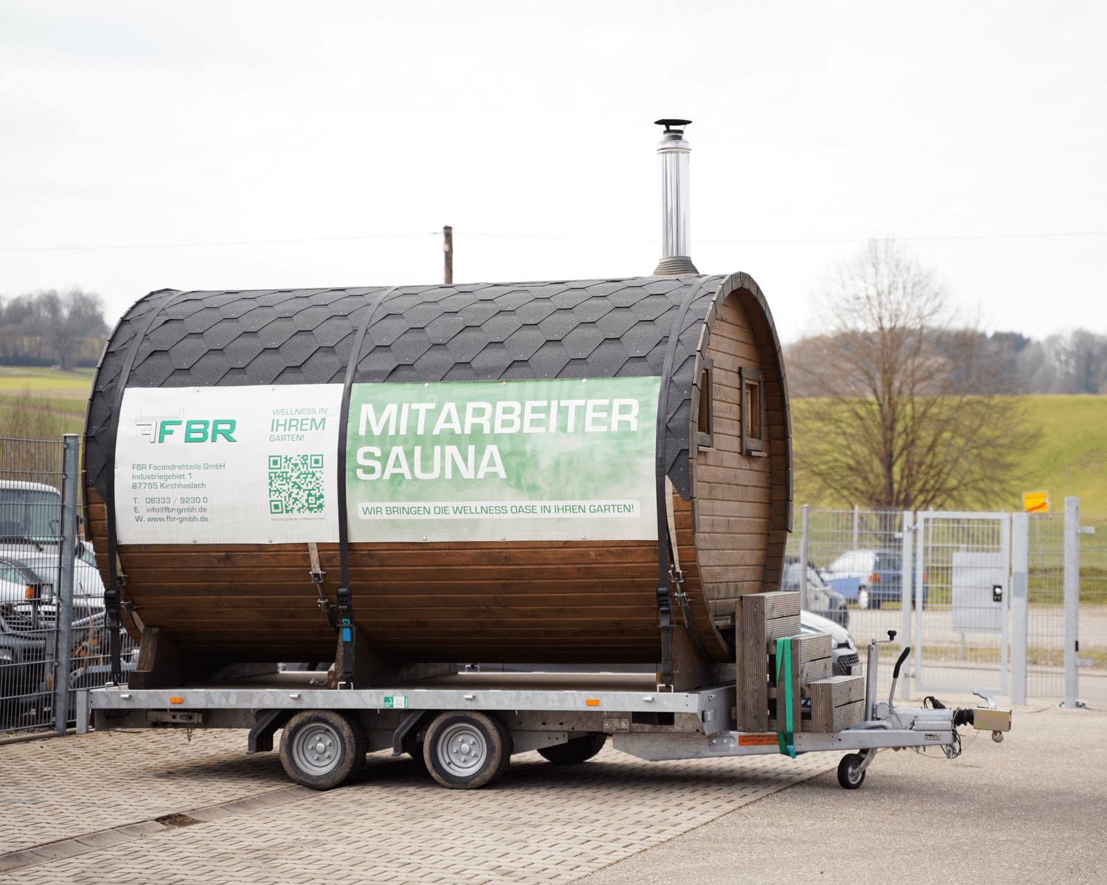 Mobile Mitarbeiter-Sauna